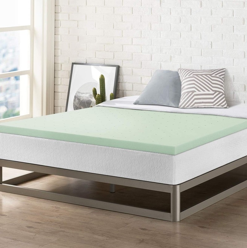 Ventilated 2-Inch Memory Foam Mattress Topper for Twin - CertiPUR Certified gallery