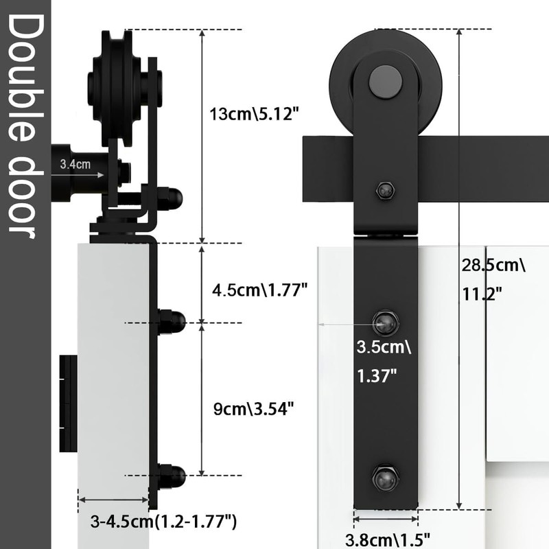 3FT-12FT Heavy Duty Bifold Sliding Barn Door Hardware Kit for 2/4 Doors,Modern gallery