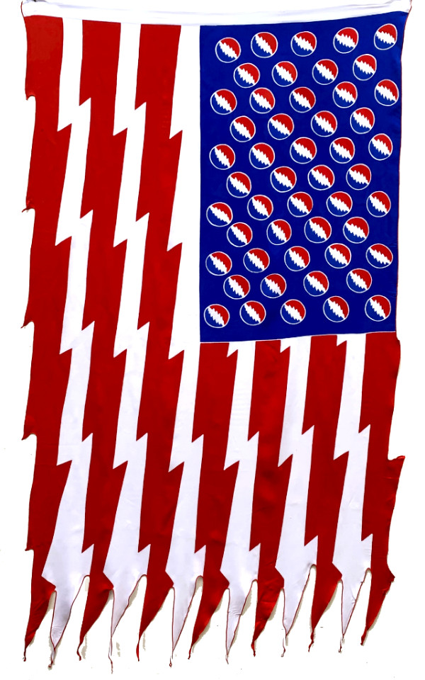 Grateful Dead Inspired Hand Batik-ed Bolt Stars American Flag gallery