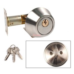 Single Sided Deadbolt Lock Entry Keyed Cylinder 3 Keys Exterior Door Satin Brass