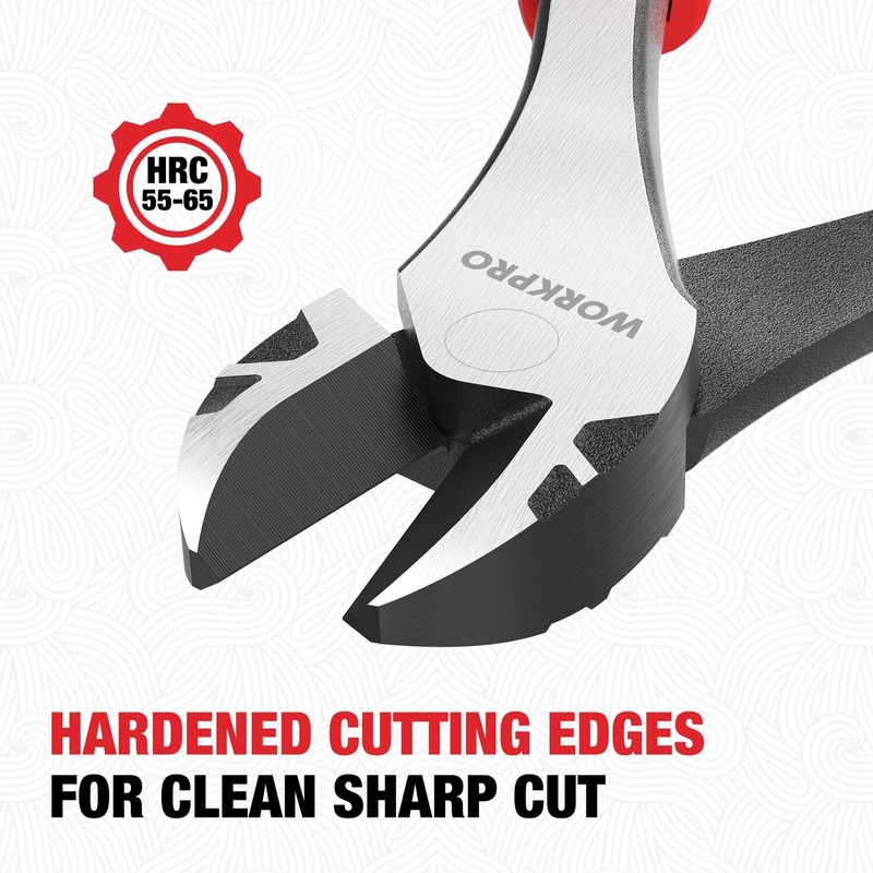 WORKPRO 8" High Leverage Diagonal Plier Wire Cutters Heavy Duty Diagonal Cutters gallery