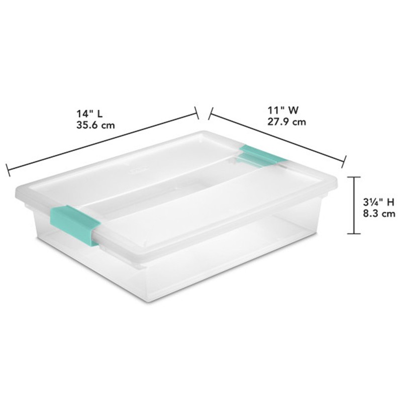 Sterilite 5.7 Qt. Large Plastic Stackable Storage Bin w/Clear Latch Lid (6 Pack) gallery