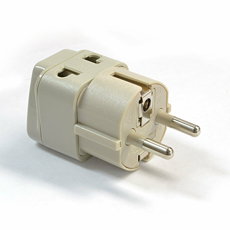 OREI European Power Adapter Plug, Perfect for Travel To Europe Type E/F - Beige gallery