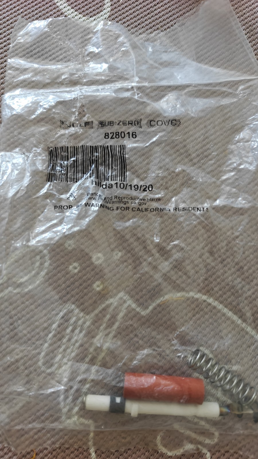 Sub Zero, Wolf, Cove Electrode Kit Part # 828016 gallery