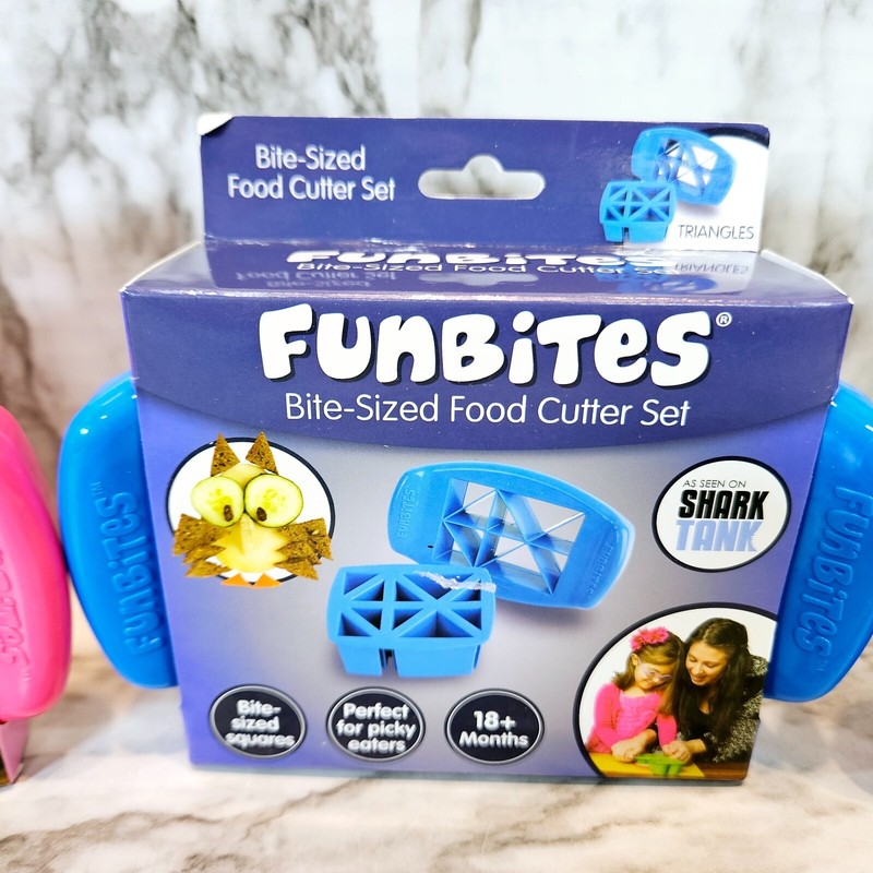 Funbites Bite Sized Food Cutter Set Hearts Triangles Squares Lot of 3 gallery