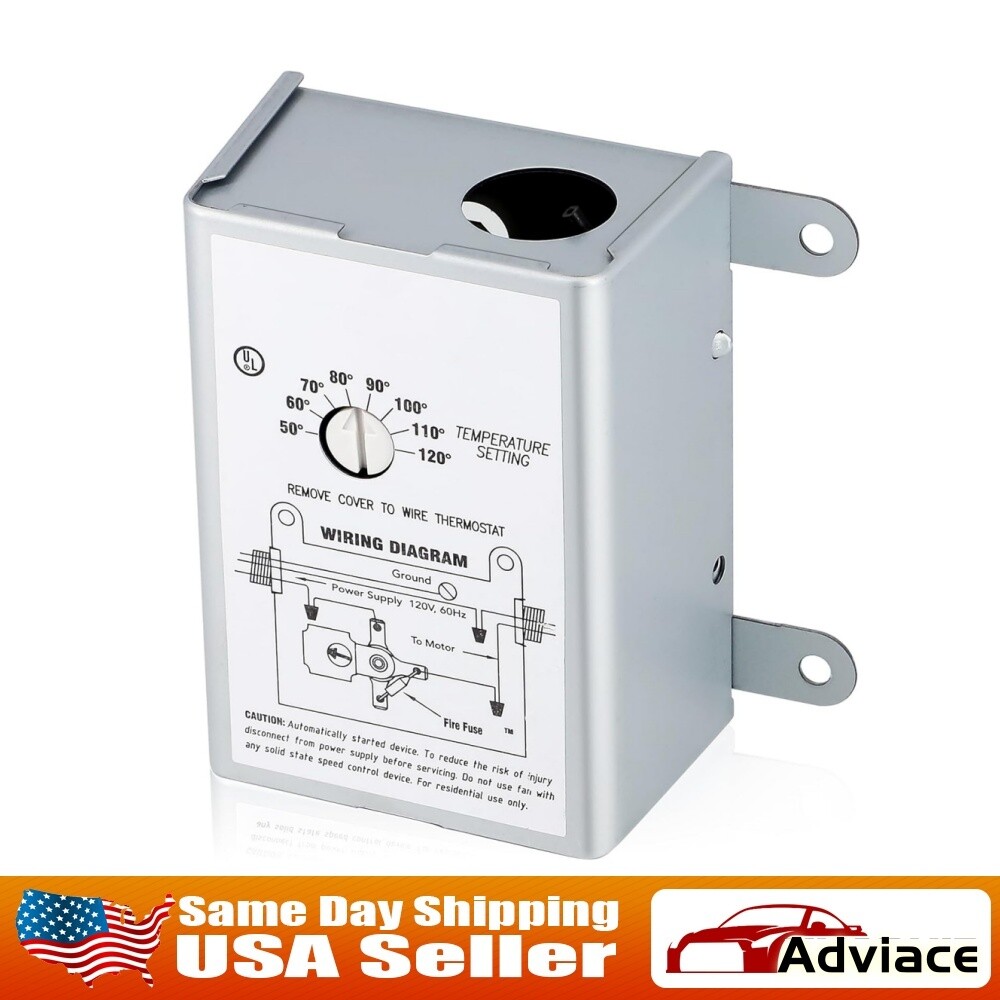 Adjustable Thermostat for Lomanco F0510B2944, F0510B2497, Air Vent DOW-136-0-34 gallery