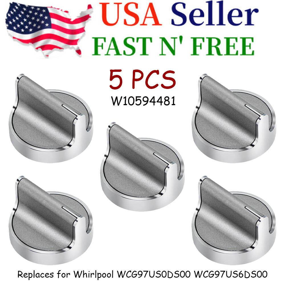 5-Pack W10594481 Range Knobs Replacement for Whirlpool WCG97US0DS00 US STOCK gallery