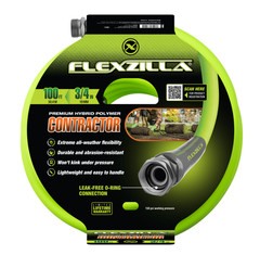 Flexzilla 3/4 in x 100ft Contractor Garden Hose Hybrid Polymer Green