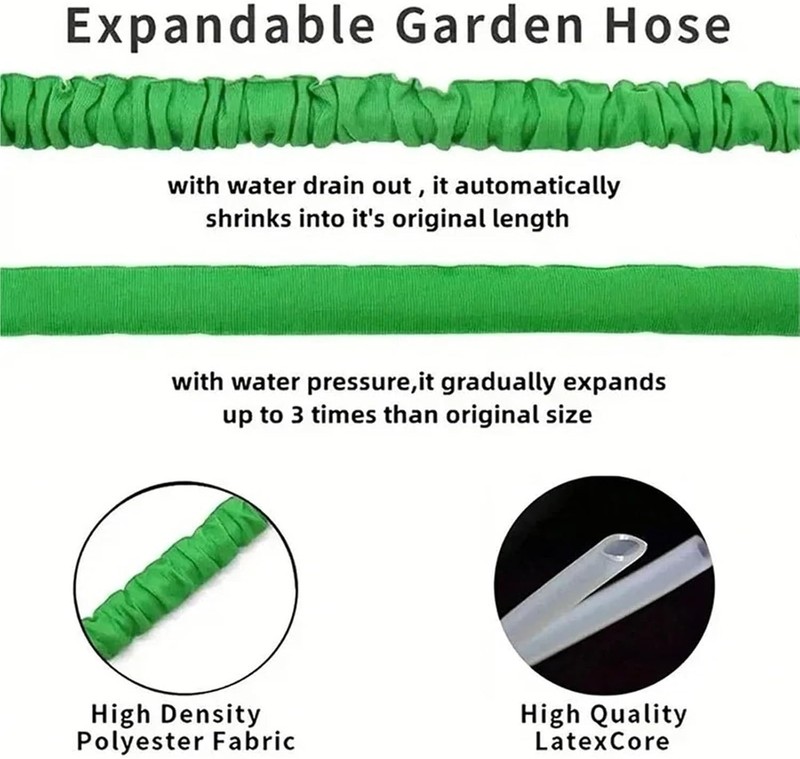 Expanding Expandable Flexible Garden Water Hose w Spray Nozzle 25, 50, 75, 100FT gallery
