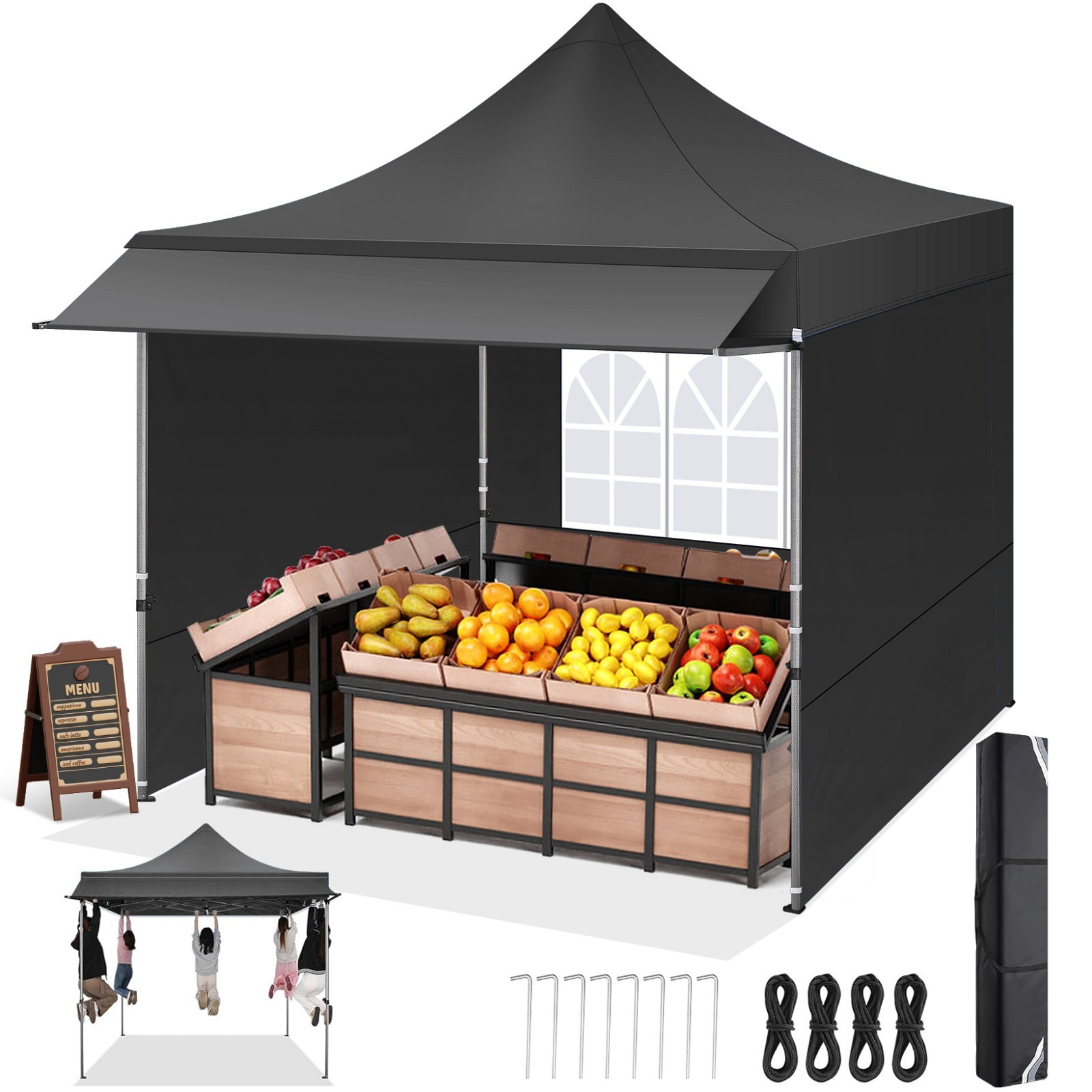 10x10ft Pop Up Canopy with Removable Awning Heavy Duty Commercial Event Gazebo gallery