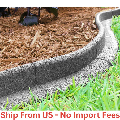 Eco Border 3" x 48" Gray Rubber No Dig Landscape Garden Border Edging (Pack 6) gallery