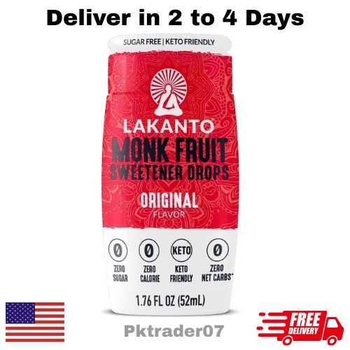 Lakanto Original Liquid Monk Fruit Extract Drops, 1.76 fl oz, 1 Count gallery