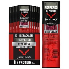 Jack Link’s Peppered Beef Jerky Steaks – Ready 12 Ounce (Pack of 1), No Color