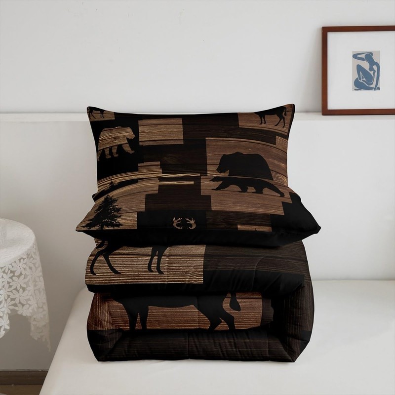 Erosebridal Rustic Bear Comforter Sets For Teens Youthlodge Elk Moose Bedding gallery