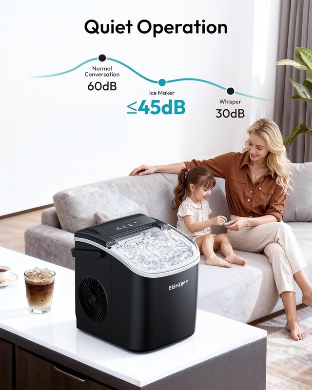 Countertop Ice Maker Machine W/ Handle 26lbs in 24Hrs 9 Ice Cubes gallery