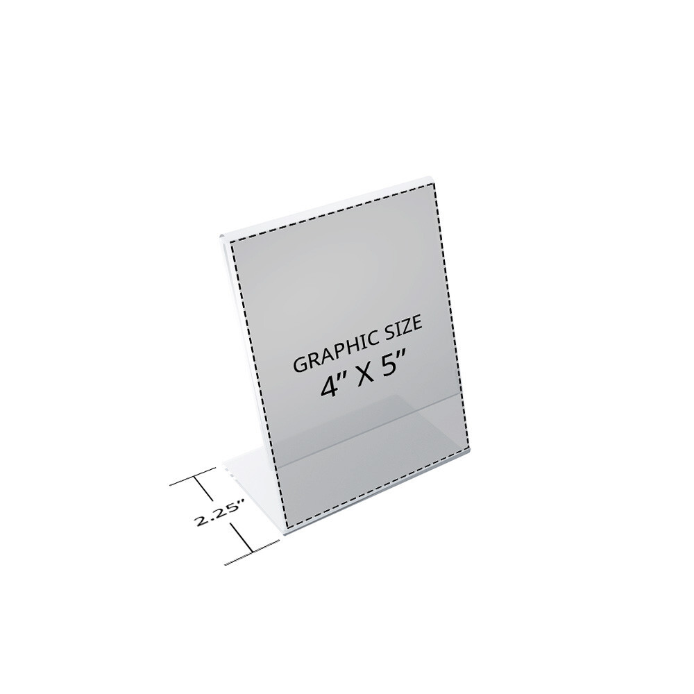Azar Displays Angled L-Shaped Frame 4"x 5''High, 10-Pack gallery