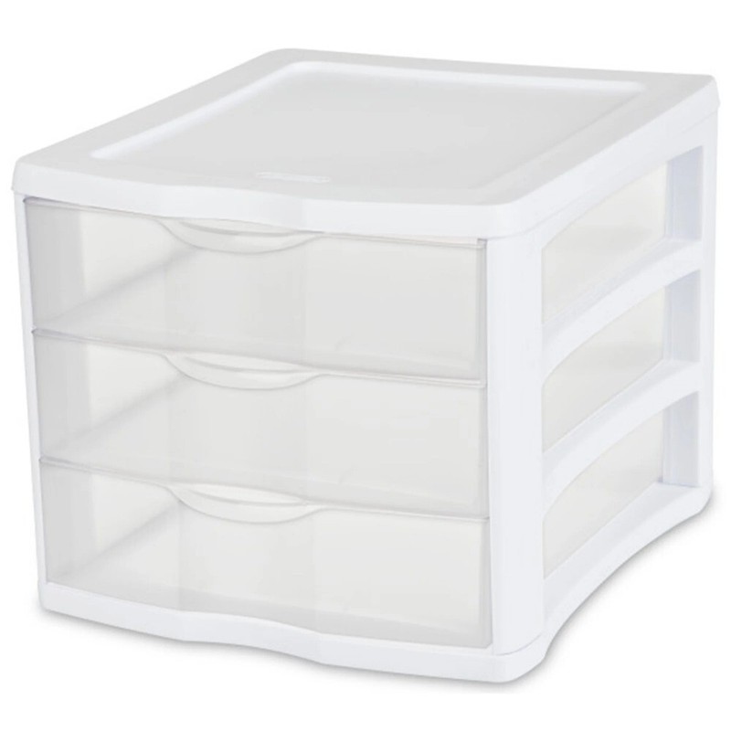 3 Drawer Unit Plastic, White gallery