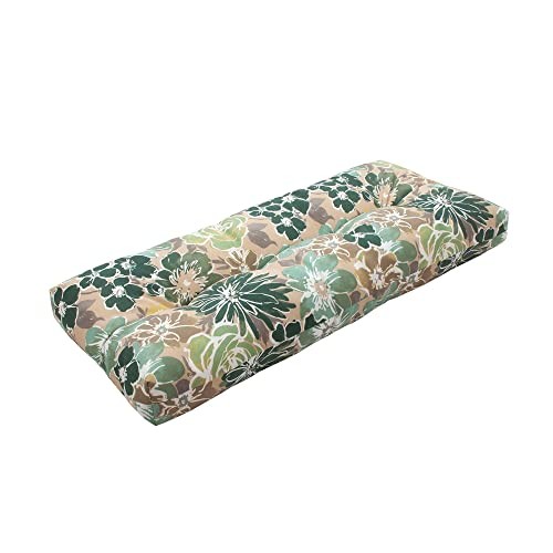 Indoor Outdoor Bench Cushion 42"x18", Non-Slip 42 x 18 x 5 In A Green Floral gallery