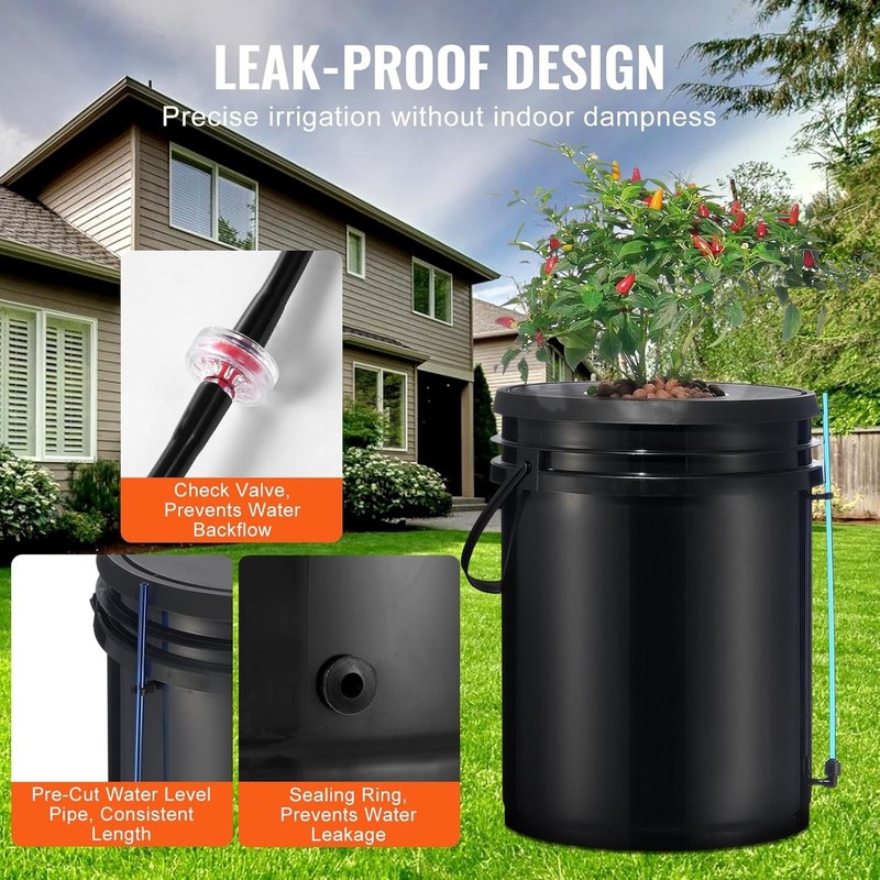 Hydroponic Growing System with 8 Buckets, 5 Gallon Deep Water Culture Kit with gallery