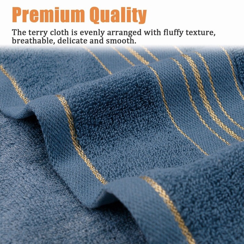 4PCS Cotton Bath Sheet Solid Luxurious Set Super Absorbent Quick Drying Towel US gallery