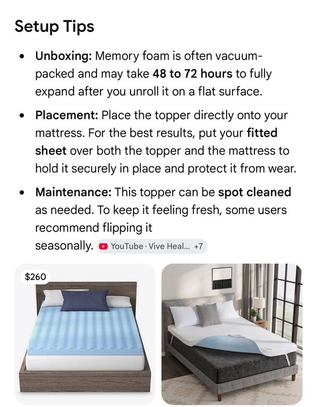 Room Essentials King Reversible Memory Foam Mattress Topper Gray New In Box gallery