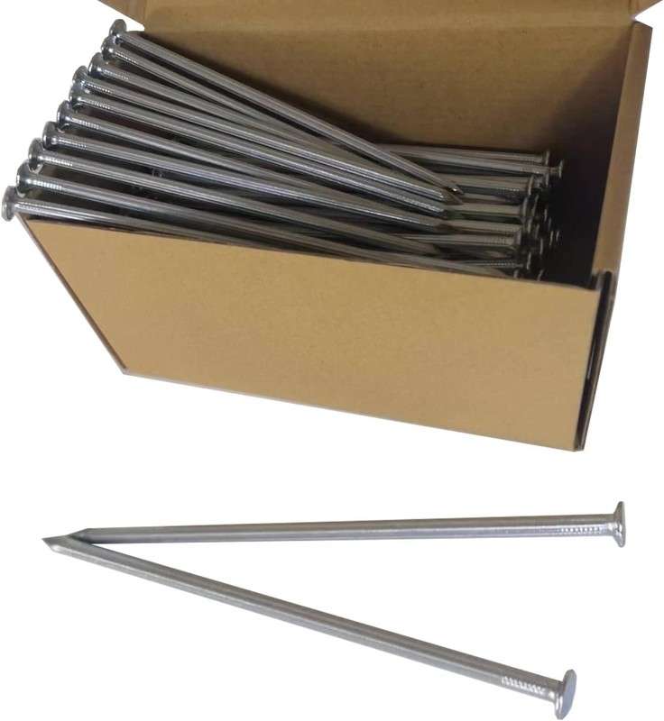 Durable 8 Inches Galvanized Landscape Spikes - 9 Pcs for Secure Grounding gallery