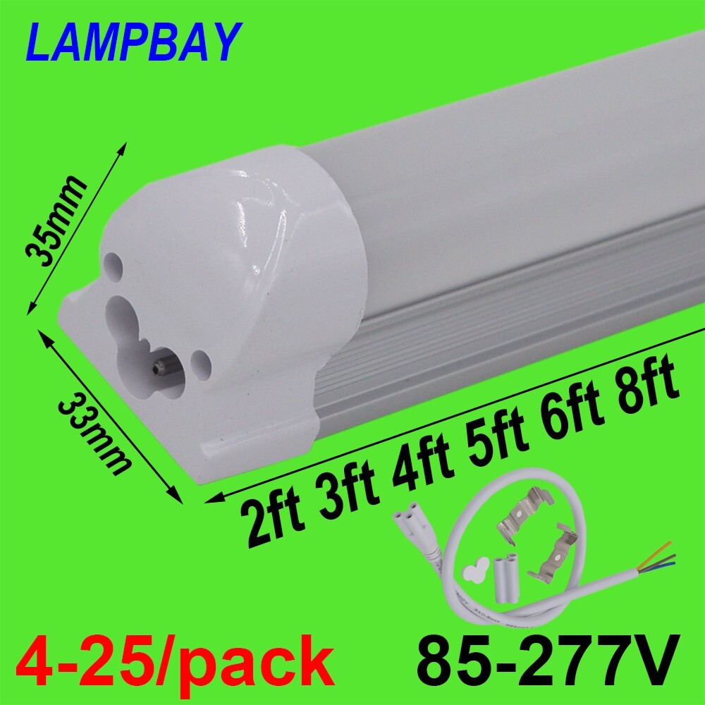 LED Tube Light 2ft 3ft 4ft 5ft 6ft 8ft T8 Integrated Bulb Fixture Linear Lamp gallery