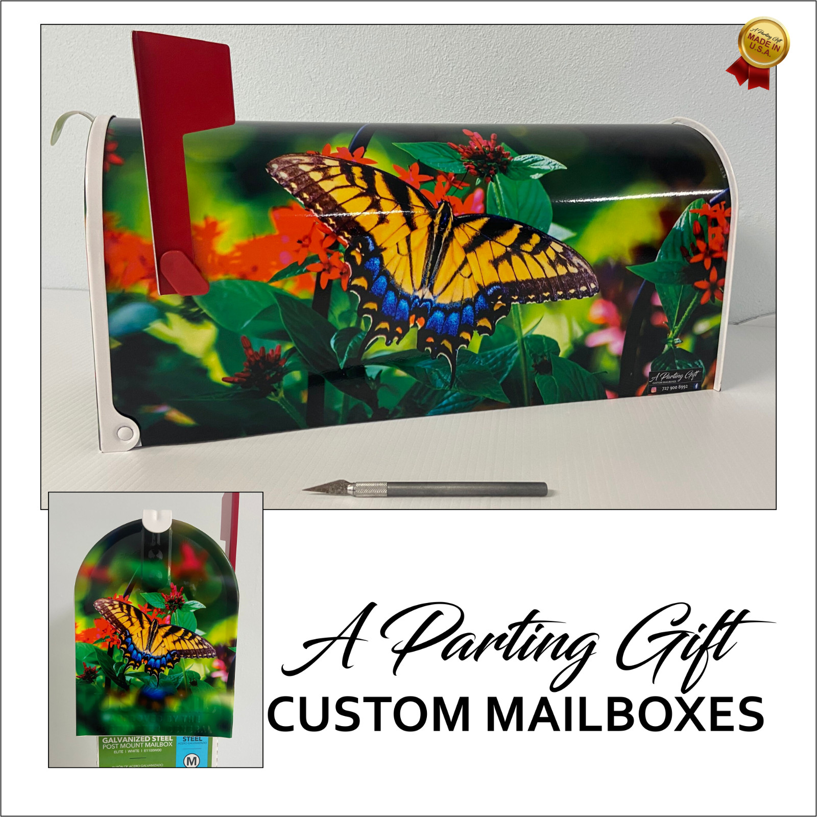 customized mailbox, butterflies, christmas gift, stocking stuffer, giftful, sale gallery