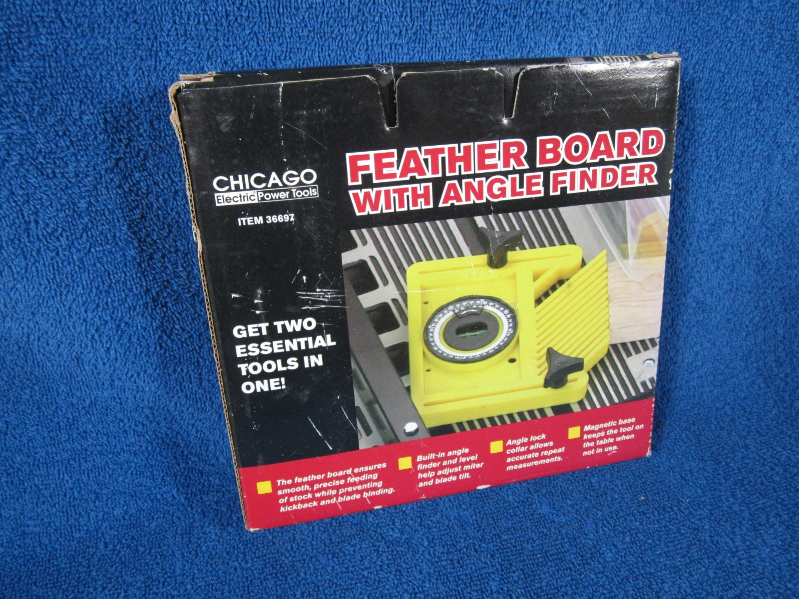 Chicago Tools Feather Board with Angle Finder Miter Guide For Table Saw NIB gallery