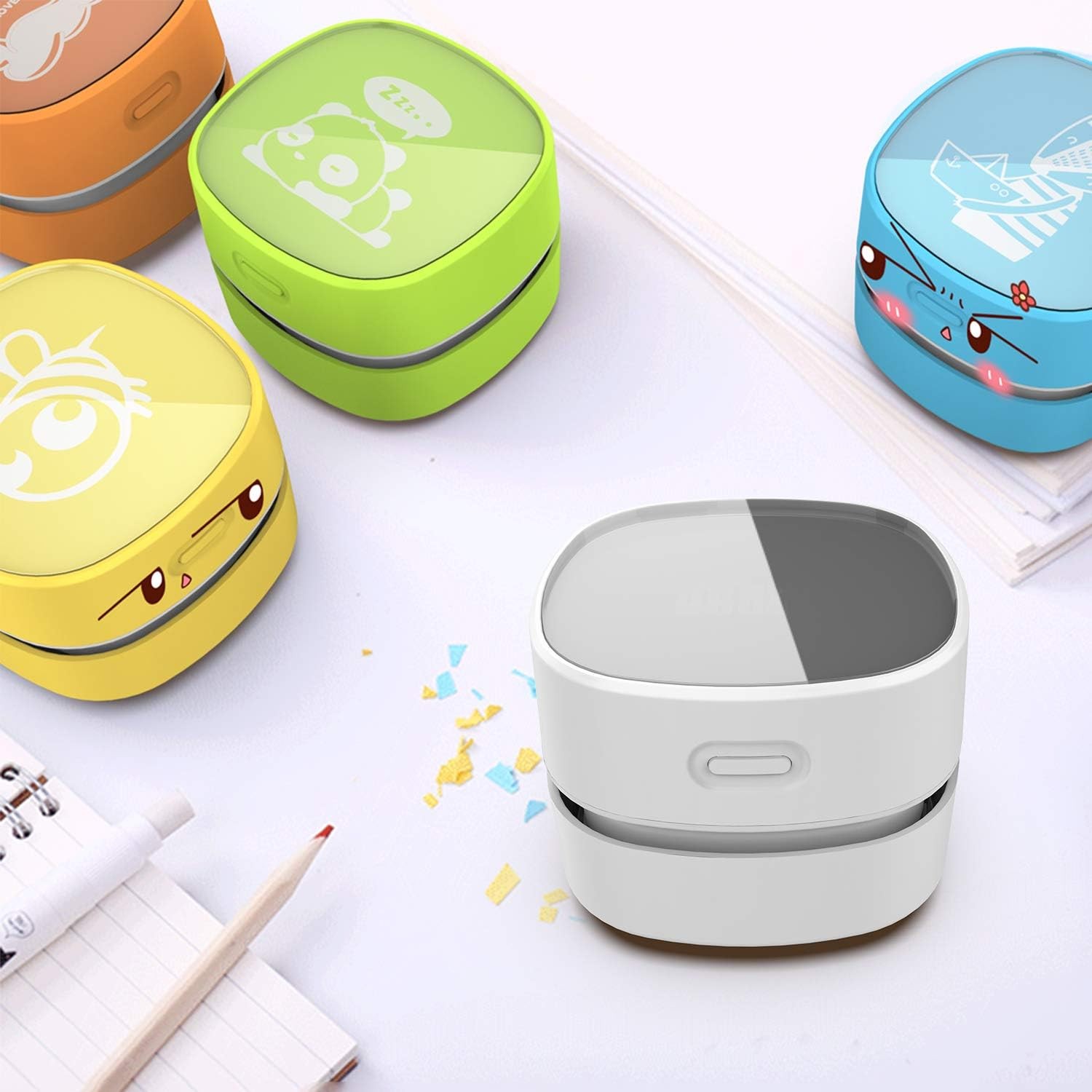 ISTAR Mini Desktop Vacuum & Wireless Charger - 400 Min Battery Life, 360º White gallery