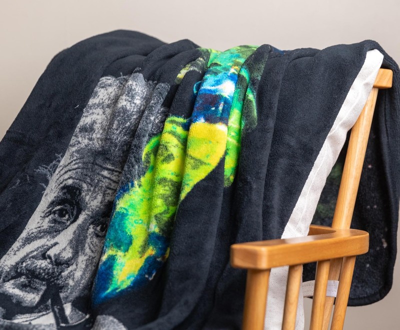 Albert Einstein Smoke Galaxy Lightweight Fleece Throw Blanket | 45 x 60 Inches gallery
