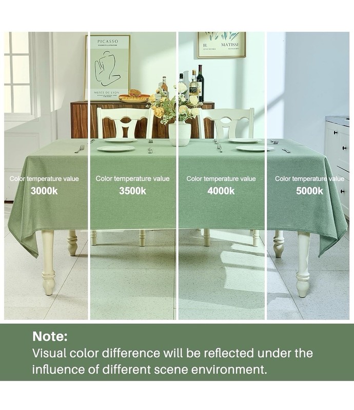 Green Linen Blend Rectangular Tablecloth Waterproof Washable Anti-Scratch gallery