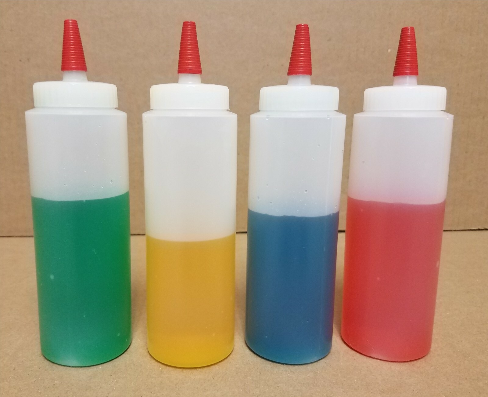 8 oz WIDE MOUTH LDPE Squeezable Plastic Condiment Bottles (Lot of 4) gallery