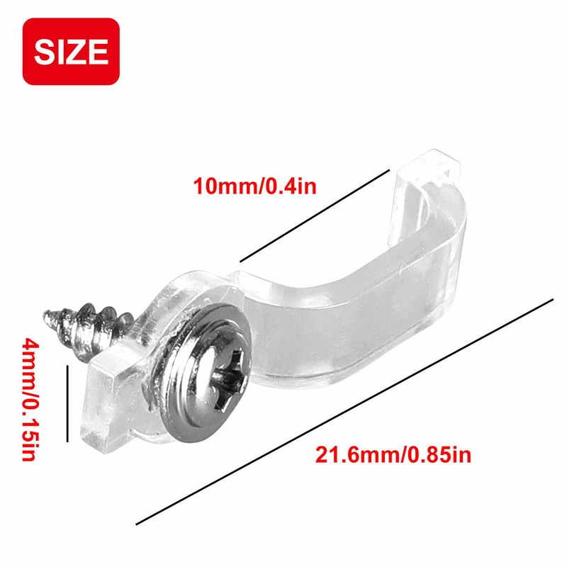 100Pcs/Set Mounting Bracket Clip Fastener For Fixing 5050 RGB LED Strip Light US gallery