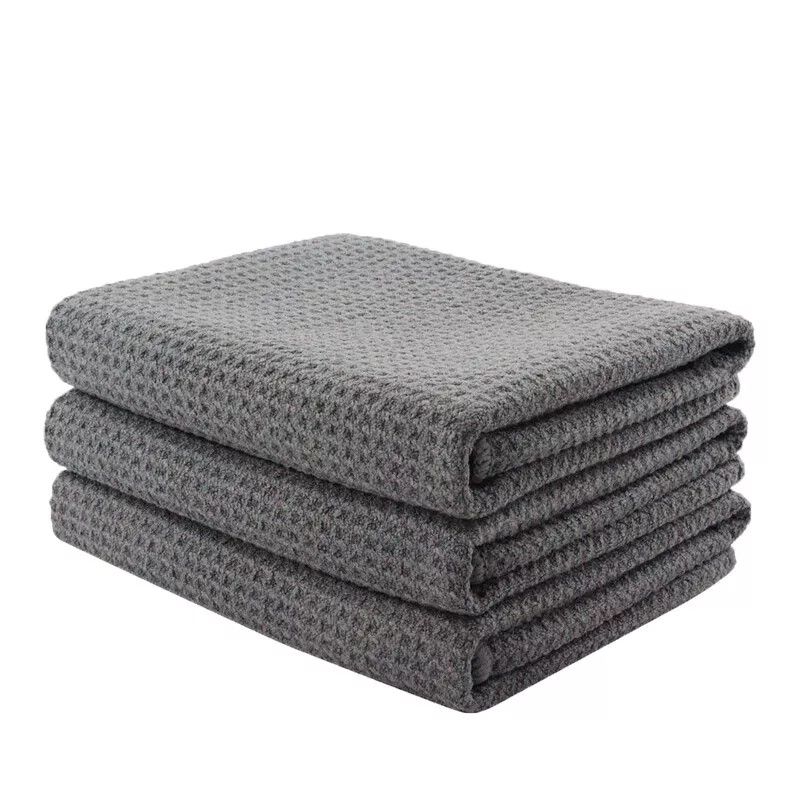 3 Pcs Microfiber Waffle Weave Glass Window Auto Home Cleaning Towel 24x16 inch gallery