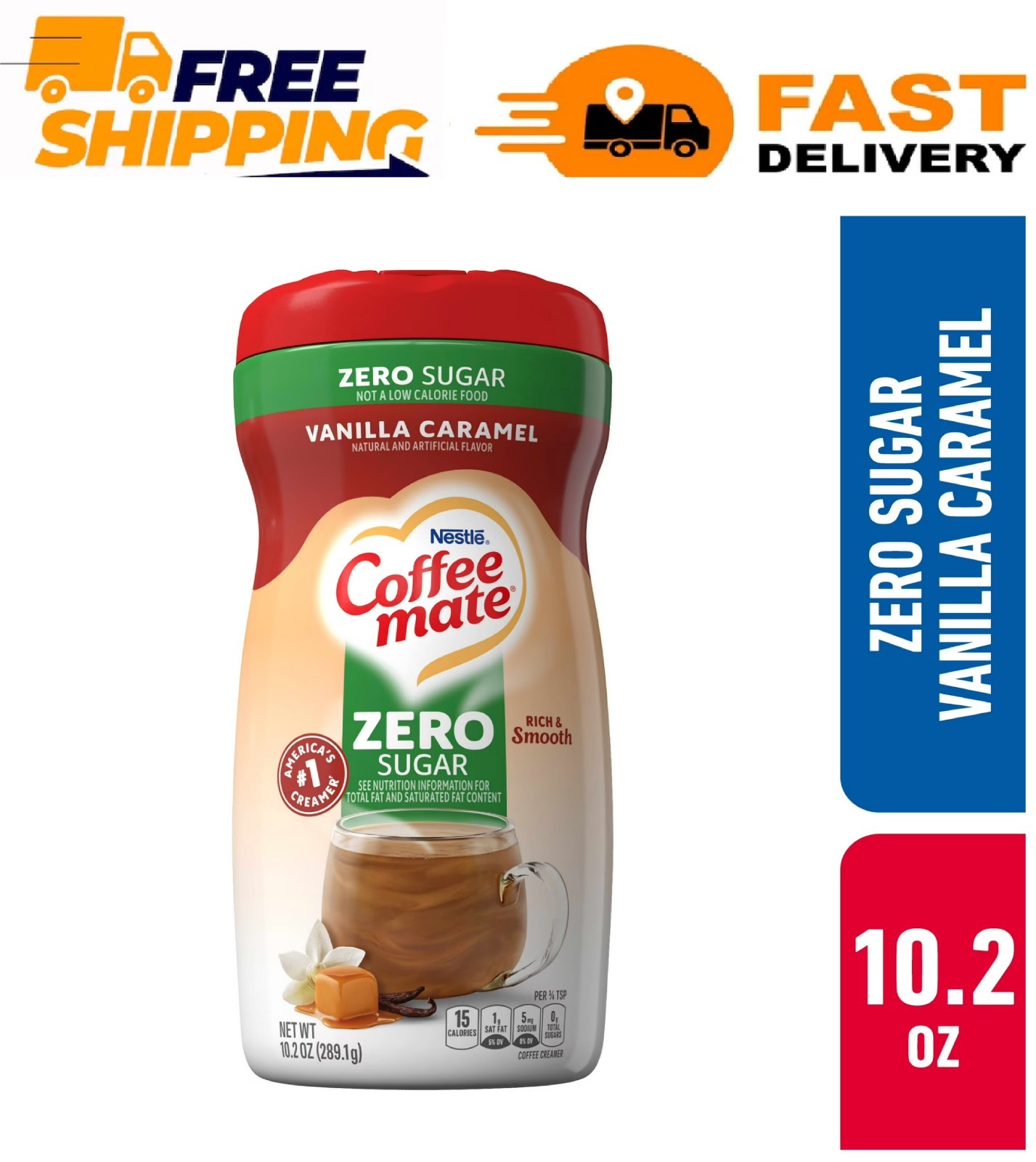 Coffee mate Vanilla Caramel Sugar-Free Powder Coffee Creamer, 10.2 oz gallery