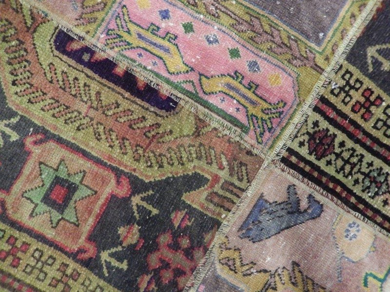 4x6' Red Antique Traditional Patchwork Rug 22151 gallery