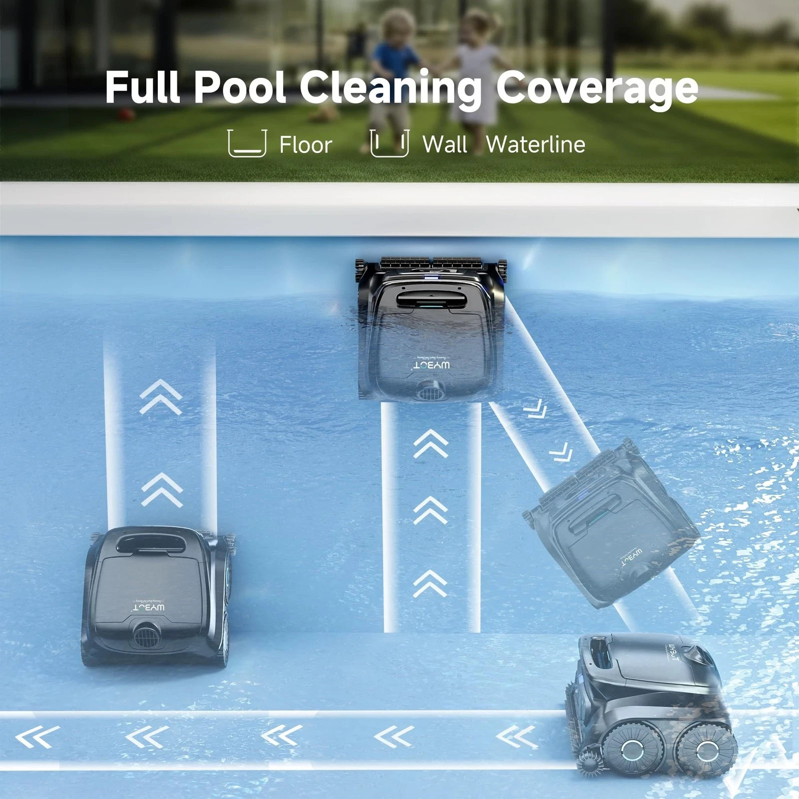 WYBOT B1 Robotic Pool Cleaner Floor Wall Cleaning 100 Minute Runtime 2026 Grey gallery