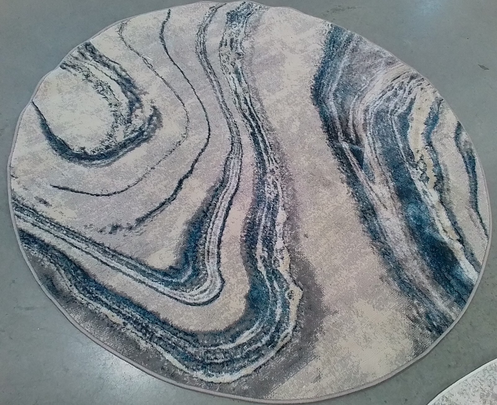 GREY / BLUE 5' X 5' Round Back Stain Rug, Reduced Price 1172761883 ORC637F-5R gallery