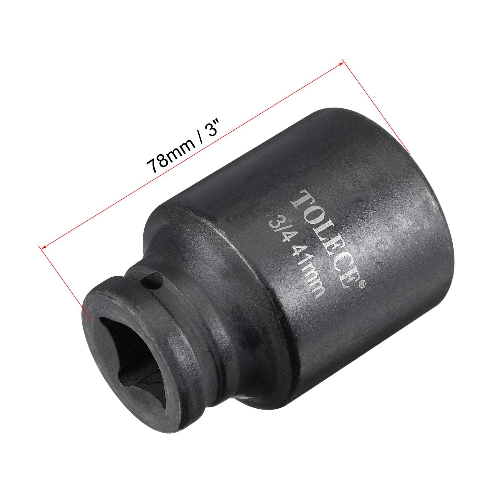 3/4-Inch Drive 41mm 12-Point Deep Impact Socket, CR-MO Steel 78mm Length, Metric gallery