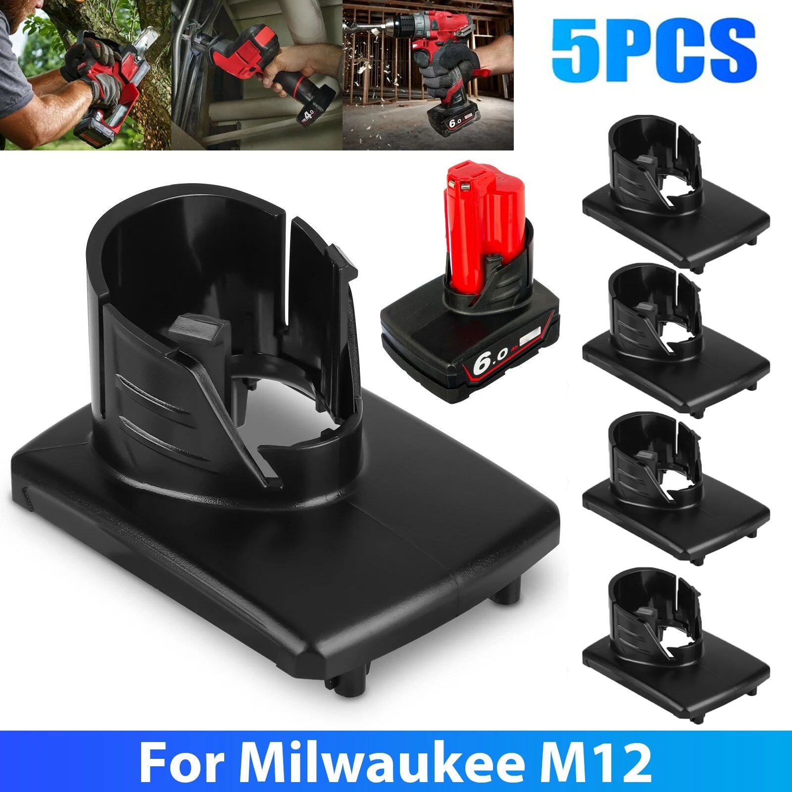 5Pcs Battery Plastic Case Top Shell Cover for Milwaukee M12 Cordless Power Tools gallery