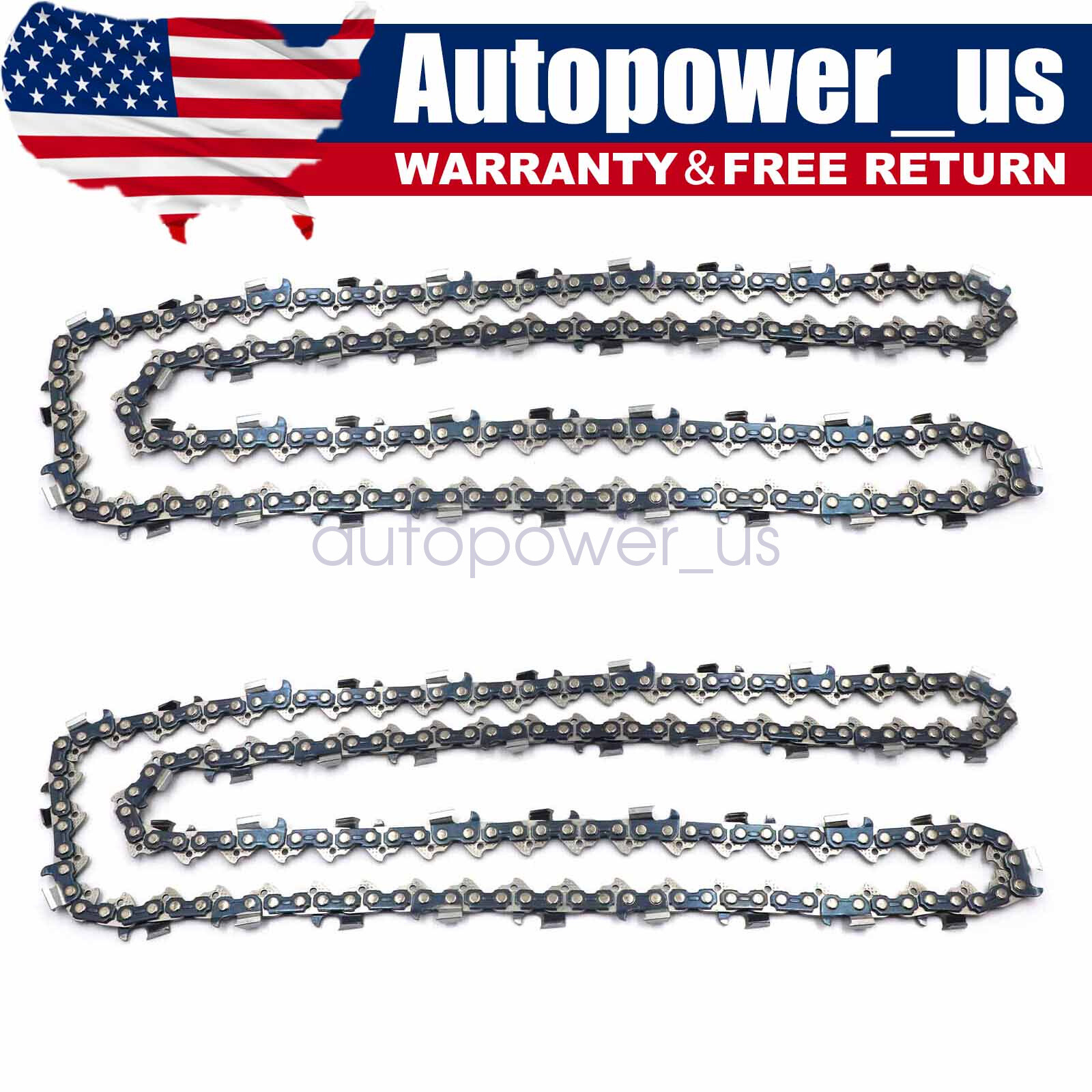 2X for Stihl 25" Bar Full Chisel Chainsaw Chain 3/8" Pitch .050" Gauge 84DL gallery