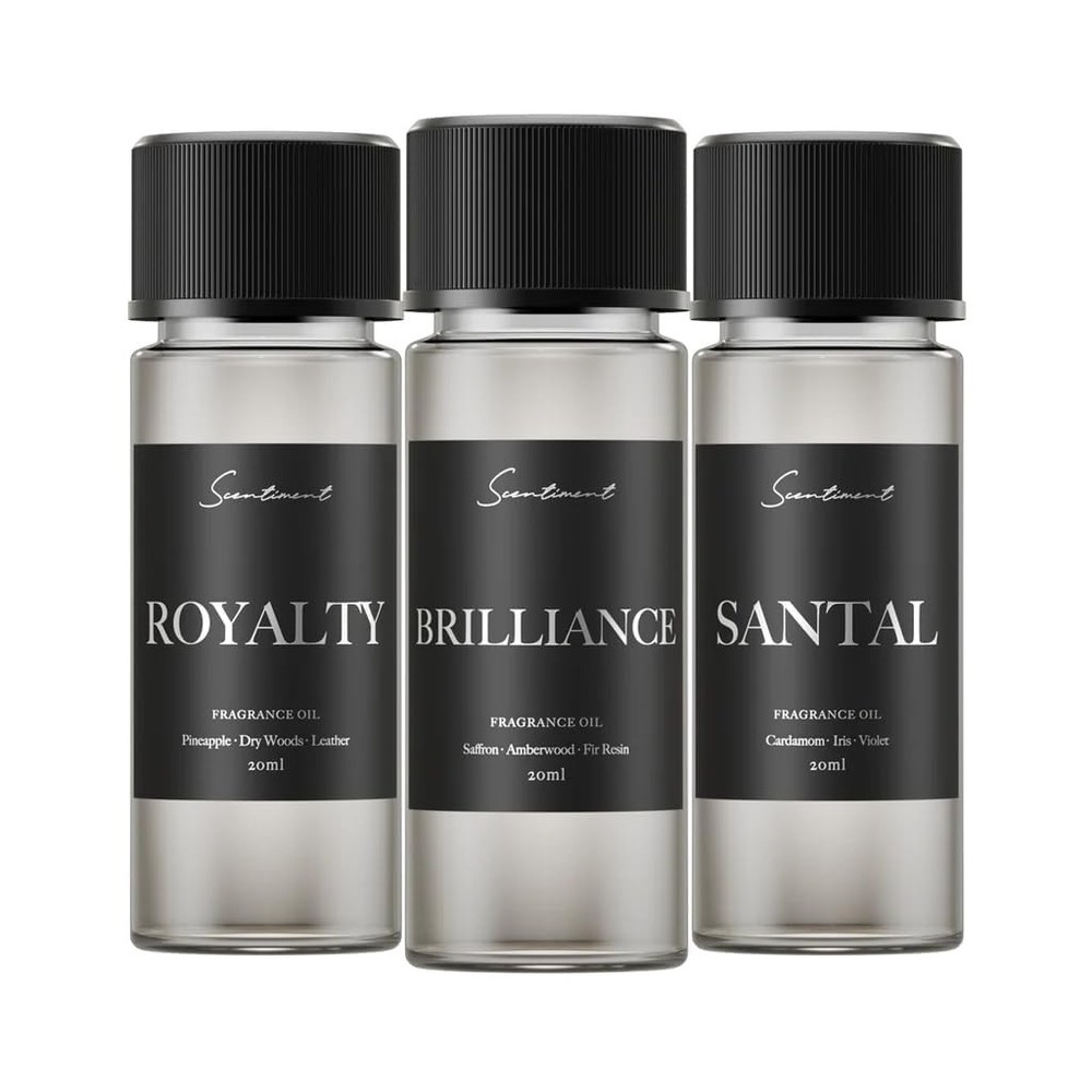 Diffuser Oil Sample Set – 3 Pack Royalty, Brilliance, Santal, Pineapple – Saf...
