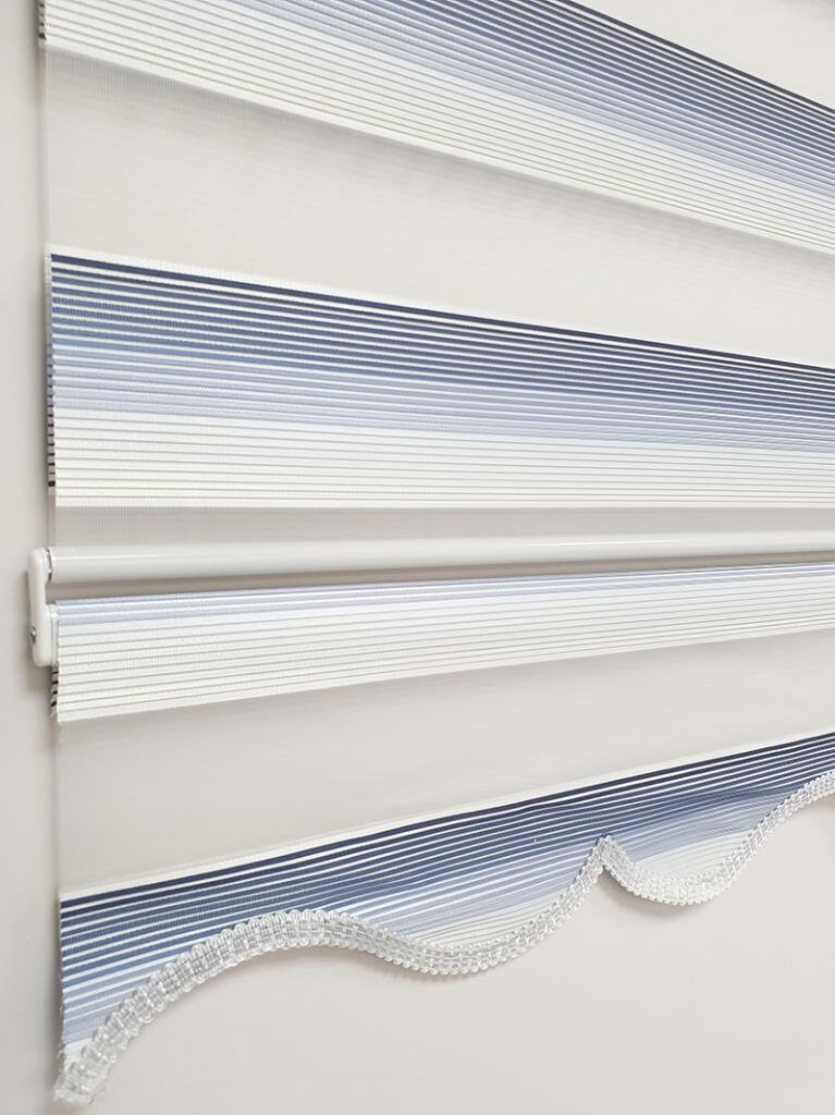 Micro Plated Glitter Fabric Navy Zebra Roller Blinds Curtain For All Rooms, gallery