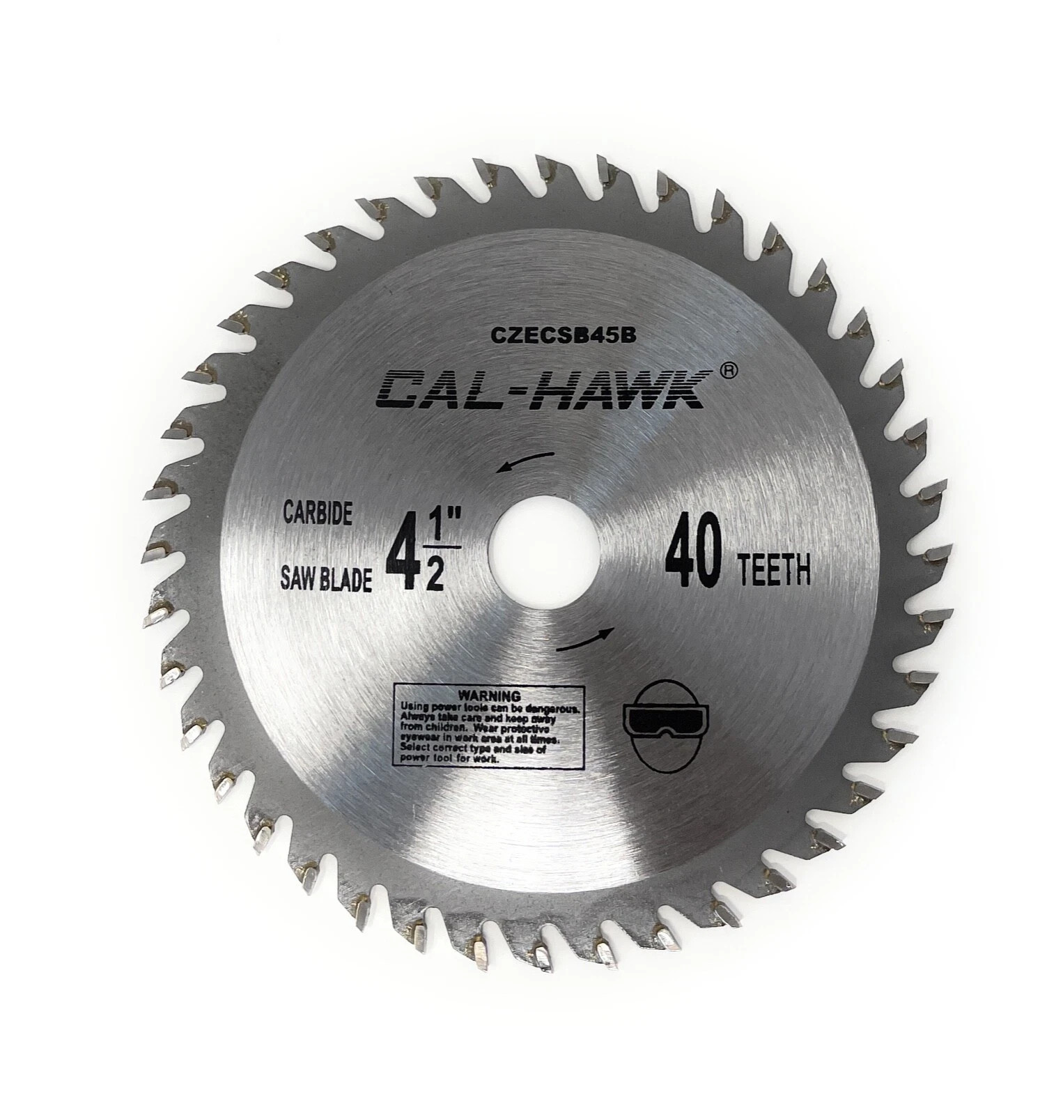 Cal-Hawk 4-1/2" x 40 Tooth Carbide Tipped Wood Saw Blade - 5/8" Arbor gallery
