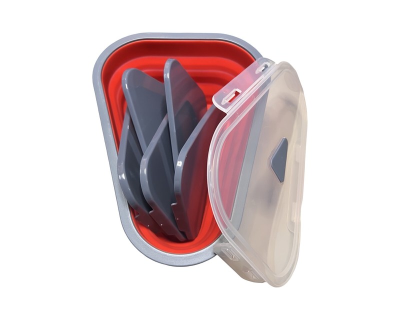 Reusable Pizza Storage Container 5 Heating Trays Collapsable Microwaveable Meal gallery