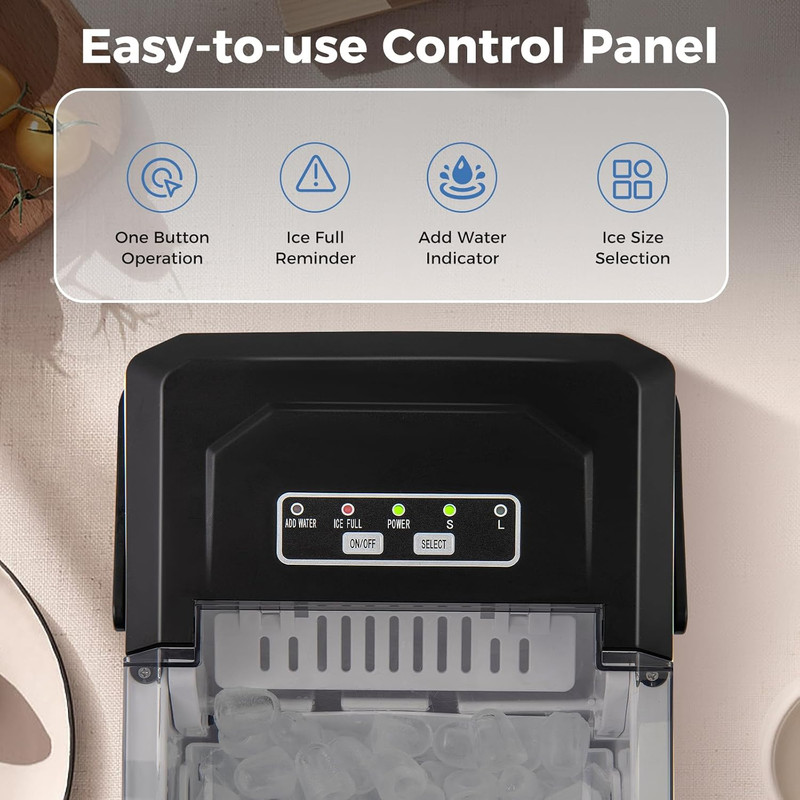 Countertop Ice Maker with Self-Cleaning, 9 Ice Cubes Ready in 6-13 Mins, 26.5Lbs gallery