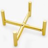 Gold Tone Cast Iron Coaster Holder 5.13" X 5.13" Holds round or Square Coasters gallery