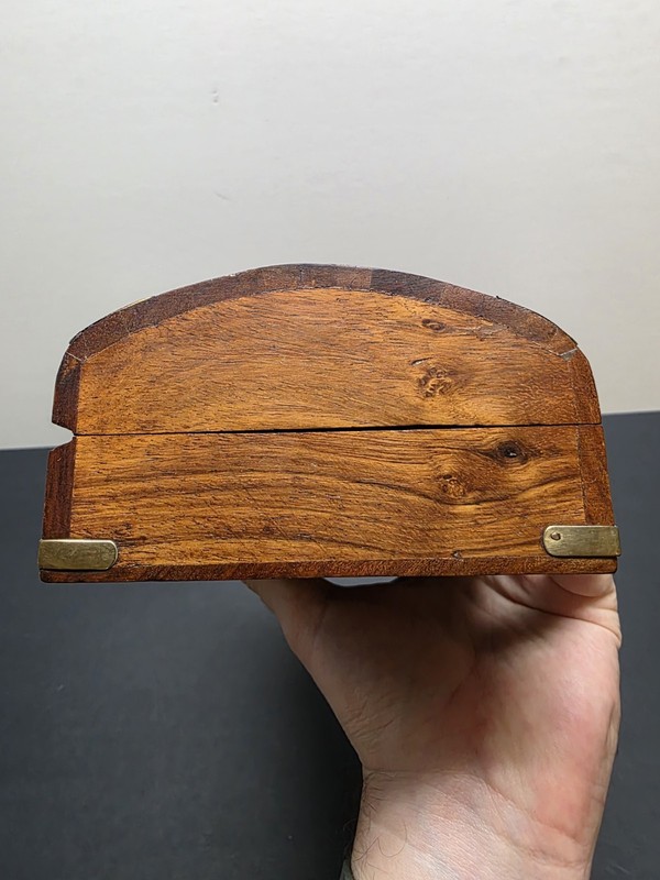 Solid Nautical Wood Box with Brass Trim Tabletop Desk Keys Change Trinkets gallery