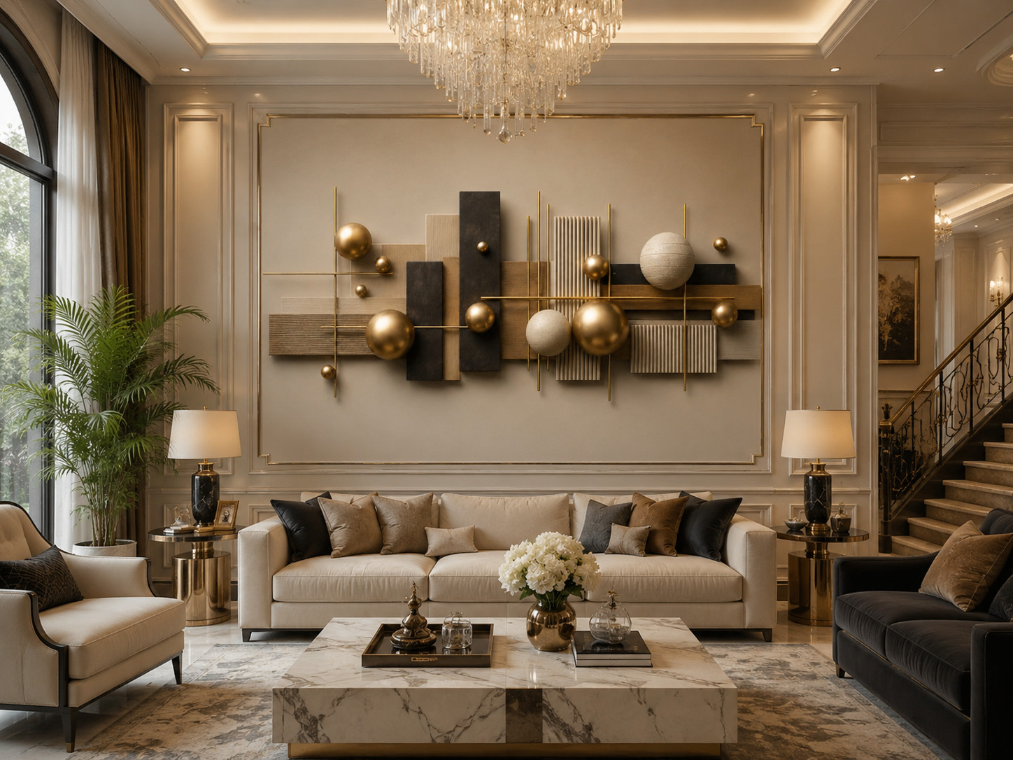 Abstract Gold and Beige Geometric Canvas Wall Art Modern Luxury Neutral Home Off gallery